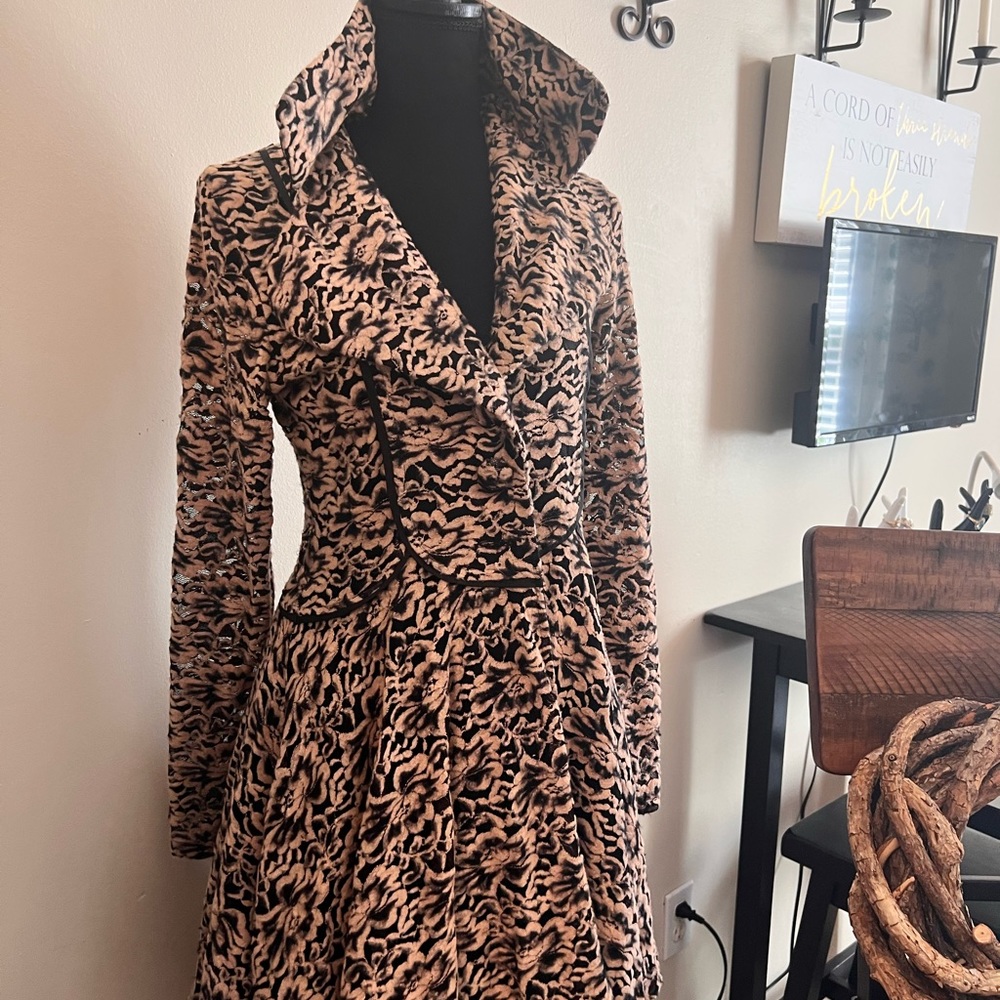 All Over Leopard Print Bishop Sleeve Dress